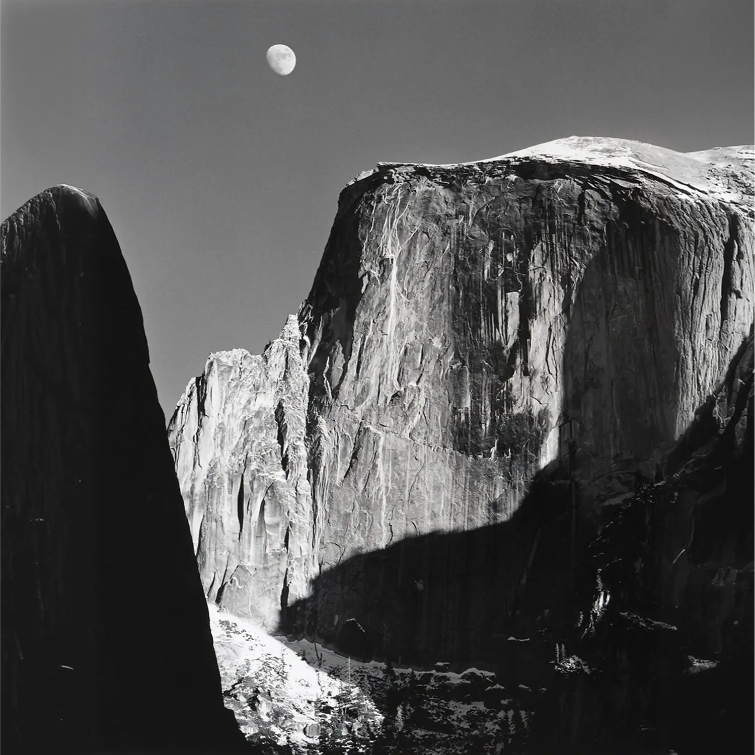 Sheer rock face, large-format photograph